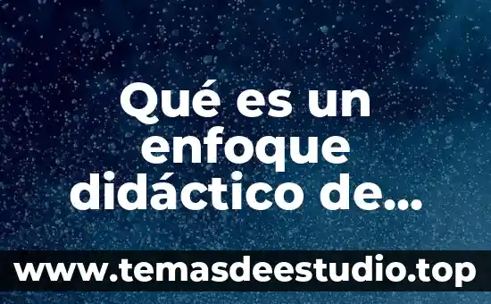 Qué es un enfoque didáctico de manera general