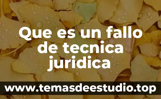 Que es un fallo de tecnica juridica