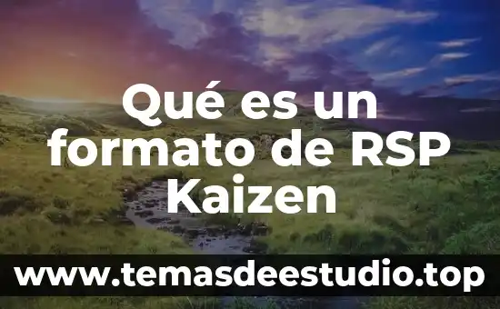 Que es el formato de r1 shcp 7 Qué es un formato de RSP Kaizen