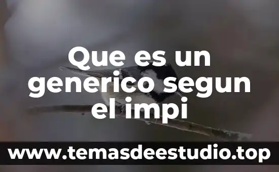 Qué es el nombre genérico de un producto 6 Que es un generico segun el impi