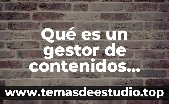 Que es una tabla de contenidos de sedentari8smo 3 Qué es un gestor de contenidos web