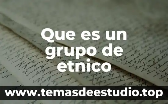 Que es un grupo de etnico