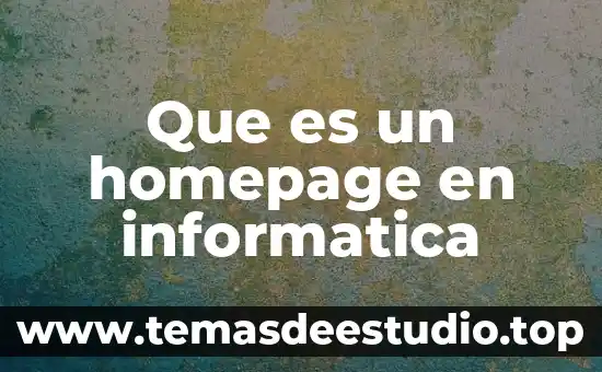 Que es un homepage en informatica