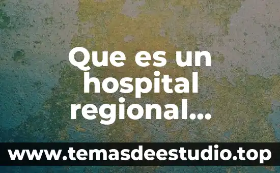Que es un hospital regional definicion