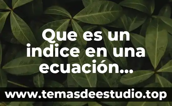 Ecuación de cantidad de movimiento que es hidráulica 6 Que es un indice en una ecuación quimica