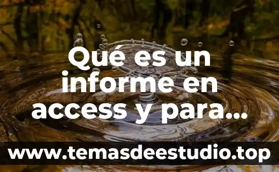 Qué es access definición 4 Qué es un informe en access y para qué sirve