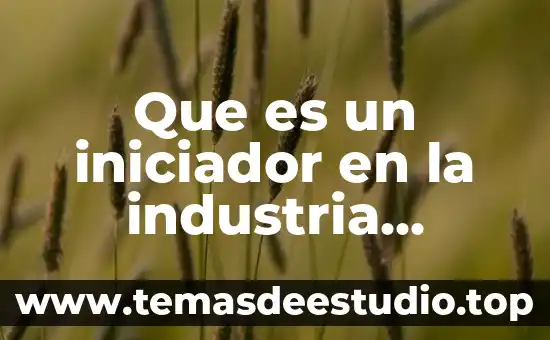 Que es un iniciador en la industria alimentaria