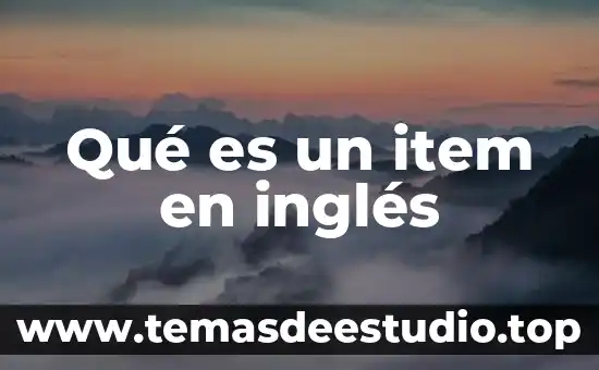 Qué es un item en inglés