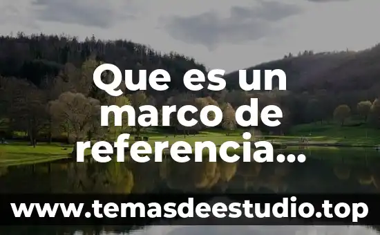 Que es organizacion con referencia 6 Que es un marco de referencia definicion