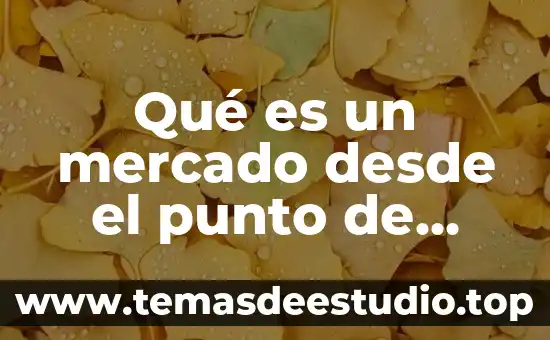 Que es carga animal concepto 7 Qué es un mercado desde el punto de vista económico