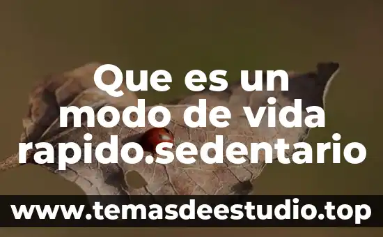 Que es un modo de vida rapido.sedentario