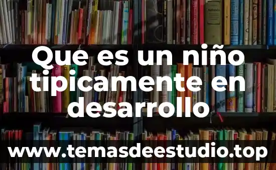 Que es un niño tipicamente en desarrollo