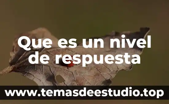 Que es un nivel de respuesta