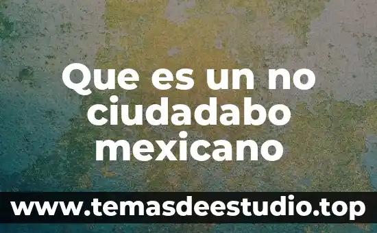 Que es un no ciudadabo mexicano