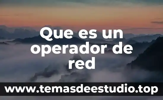 Qué es un red computacional 7 Que es un operador de red