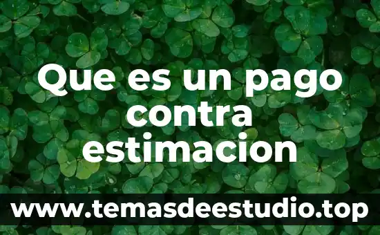 Qué es cultura de contra peso 5 Que es un pago contra estimacion