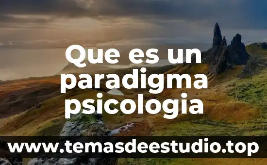 Que es un paradigma psicologia