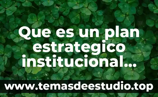 Que es un plan estrategico institucional definicion