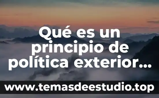 Que es el amor como principio de vida 7 Qué es un principio de política exterior y cuáles son