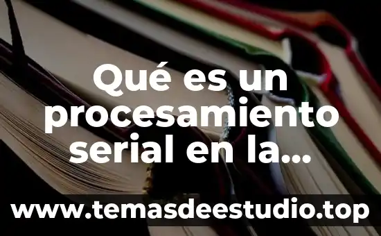 Qué es un procesamiento serial en la psicología