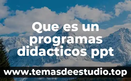 Qué es son los programas 5 Que es un programas didacticos ppt
