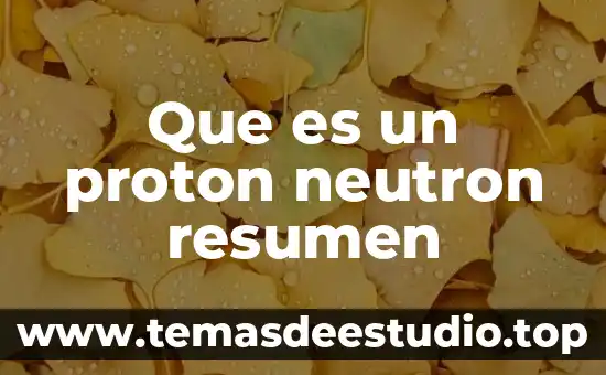 Que es un proton y su carga 5 Que es un proton neutron resumen