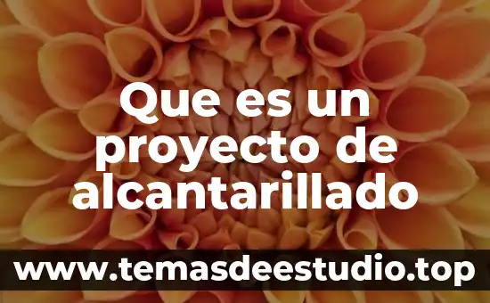 Que es un proyecto rtesanal 5 Que es un proyecto de alcantarillado