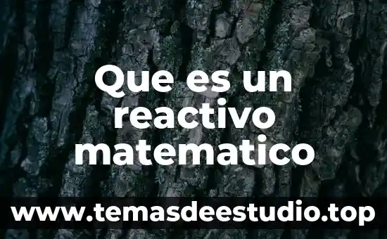 Genericamente que es reactivo 4 Que es un reactivo matematico