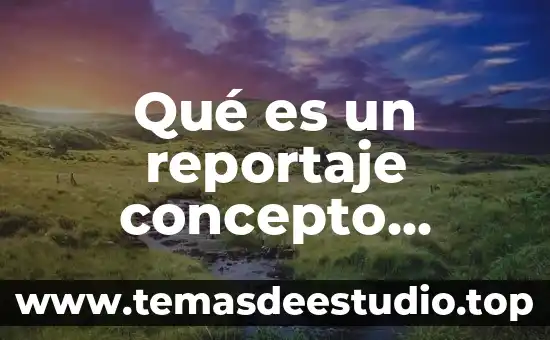 Qué es un reportaje elementos y características 3 Qué es un reportaje concepto estructura características