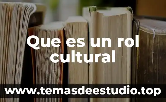 Que es un rol cultural