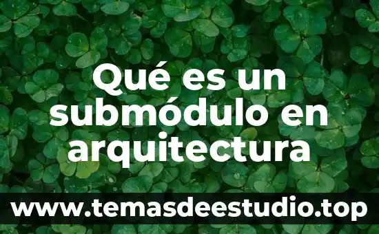 Que es tectonica arquitectura 4 Qué es un submódulo en arquitectura