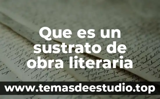 Que es un sustrato de obra literaria