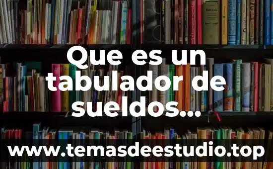 Que es un tabulador de sueldos administrador de comunicaciones