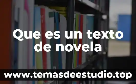 Que es un texto de novela