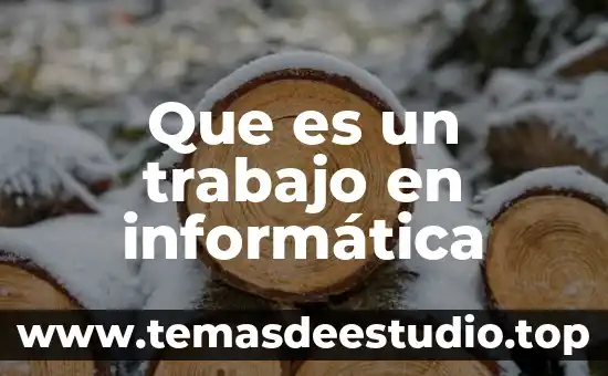 Que es hoja de trabajo en excel concepto 3 Que es un trabajo en informática