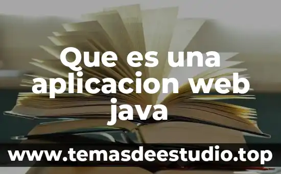 Que es una aplicacion web java
