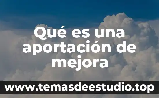 Concepto basico de que es contemporaneidad 3 Qué es una aportación de mejora