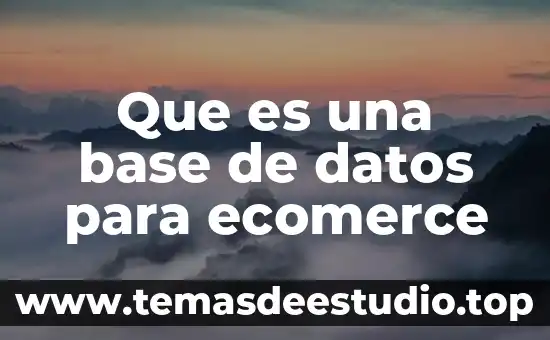 Que es una base de datos para ecomerce