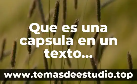 Que es un rticulo informativo 8 Que es una capsula en un texto informativo