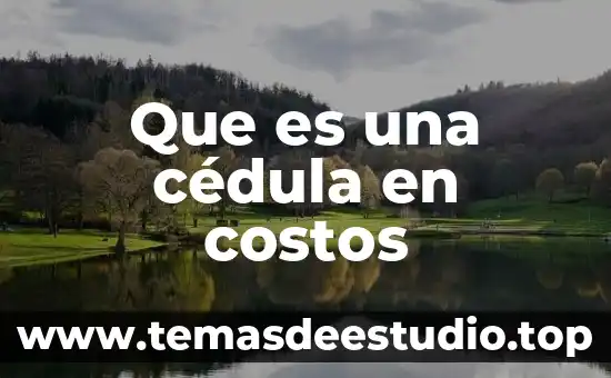 Que es ser ambientalista 6 Que es una cédula en costos