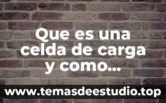 Que es una celda de carga y como funciona
