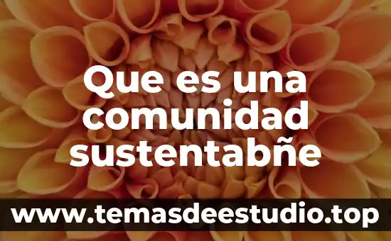 Que es una comunidad sustentabñe