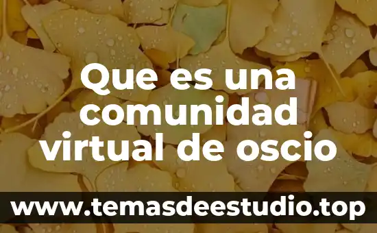 Que es una comunidad virtual de oscio