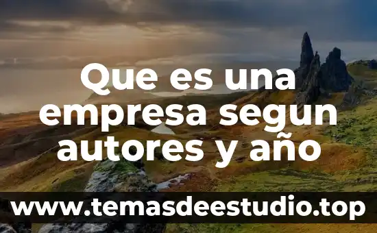 Que es una empresa segun autores y año