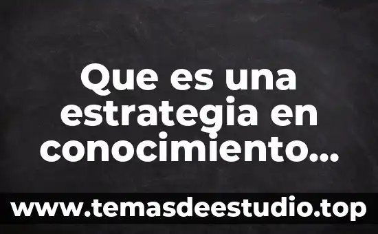 Que es una estrategia en conocimiento del medio
