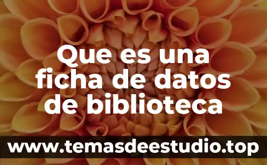 Que es una ficha de datos de biblioteca