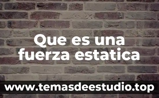 Qué es la fuerza isotónica e isométrica 4 Que es una fuerza estatica