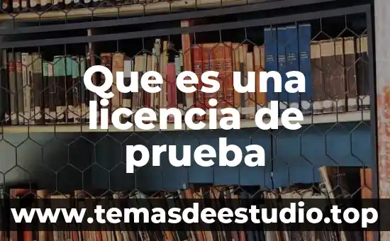 Que es una licencia de prueba
