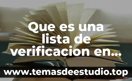 Que es una lista de verificacion en educacion preescolar
