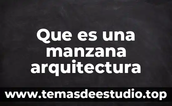 Que es metropolis en arquitectura 8 Que es una manzana arquitectura